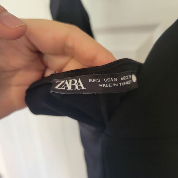 Zara Sweetheart Neckline Black Jumpsuit Size Small - Picture 8 of 9